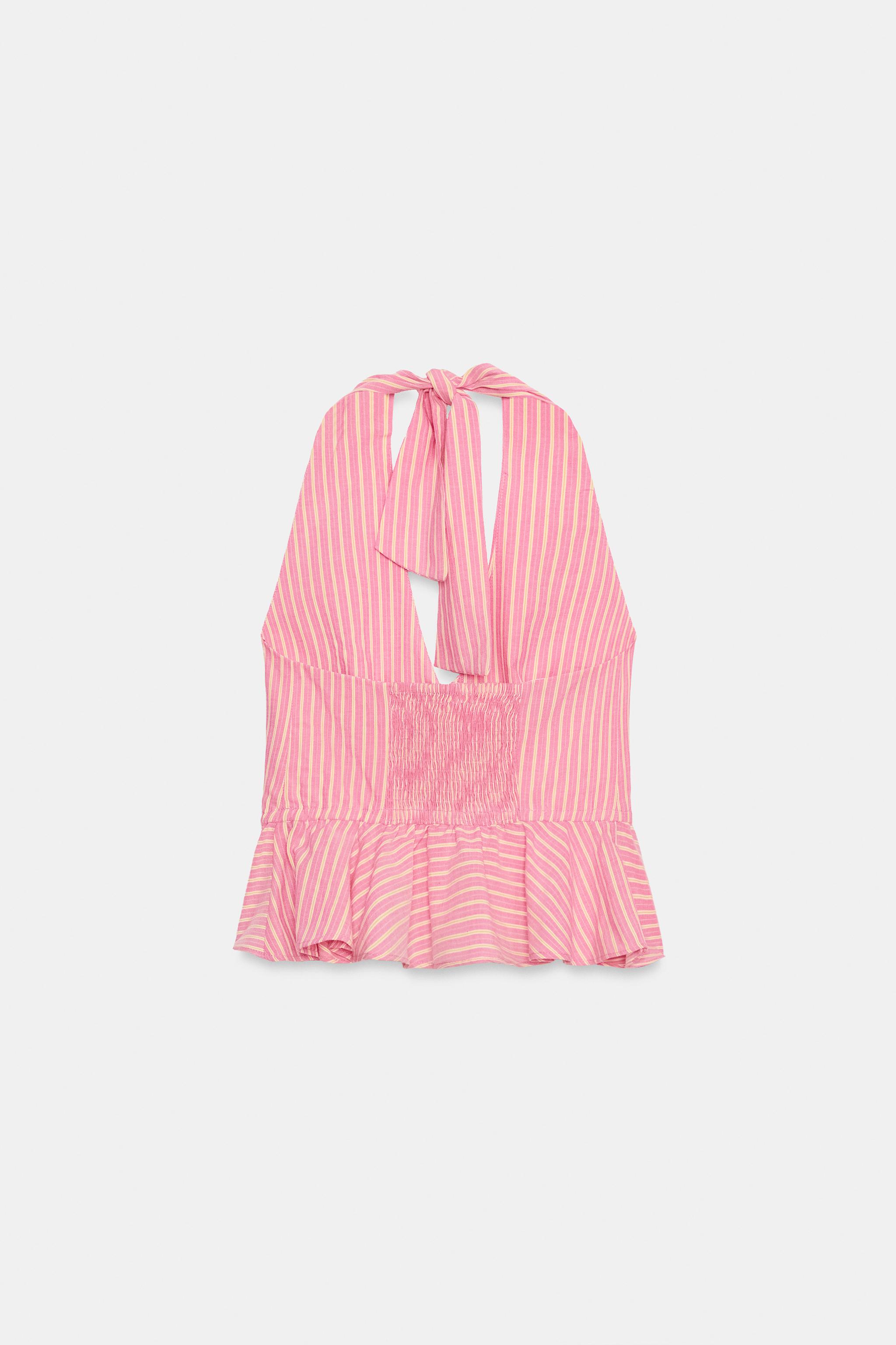 STRIPED PEPLUM TOP